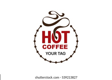 Coffee  foam Logo design vector template. Hot drinks Logotype concept icon.
