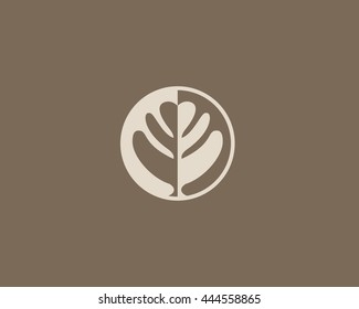 Coffee foam logotype. Swing rosetta latte espresso logo icon vector symbol.