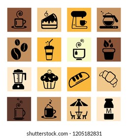 Coffee and food icons set.
