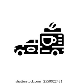 coffee food truck glyph icon vector. coffee food truck sign. isolated symbol illustration