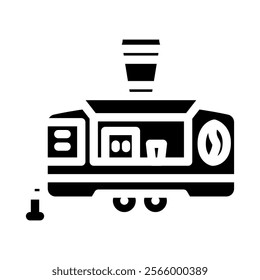 coffee food truck glyph icon vector. coffee food truck sign. isolated symbol illustration