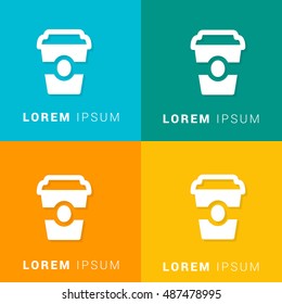 Coffee Four Color Material Designed Icon / Logo