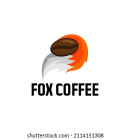 coffee fox tail logo. perfect for coffee shop and coffee product logo