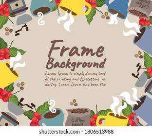 diseño vectorial de fondo de marco de café 