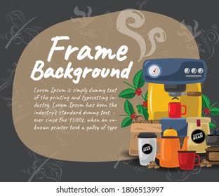 coffee frame background concept illustration vector design 