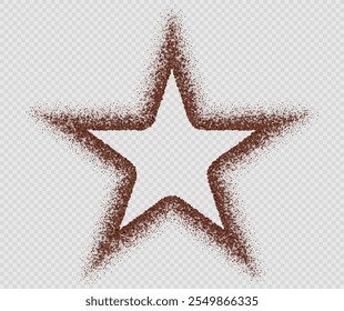 Coffee frame, chocolate border, ground arabica powder in shape of star.