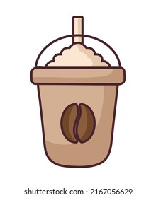 coffee frappe with cream over white