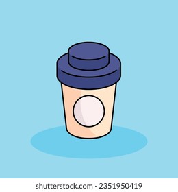 Coffee Free vector cartoon icon illustration.Lunchtime Signs and Texts icon concept isolated . flat cartoon style