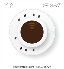 coffee free wifi icon vector