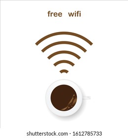 coffee free wifi icon vector