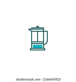 Coffee French press line icon. linear style sign for mobile concept and web design. Outline vector icon. Symbol, logo illustration. Vector graphic