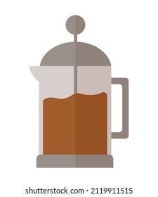 coffee french press over white