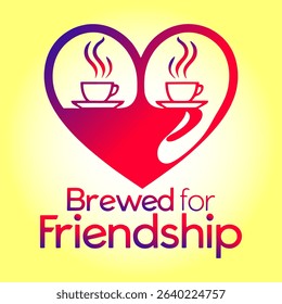 Coffee and Friendship Heart Logo with Slogan