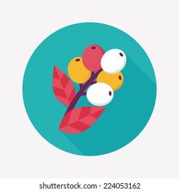 coffee fruit flat icon with long shadow,eps10