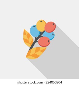 coffee fruit flat icon with long shadow,eps10