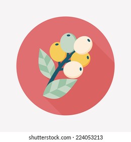 coffee fruit flat icon with long shadow,eps10