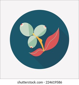 coffee fruit flat icon with long shadow,eps10