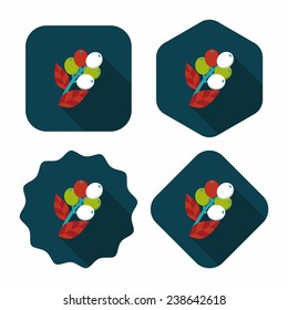 coffee fruit flat icon with long shadow, eps10