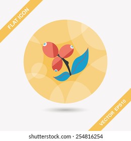 coffee fruit flat icon with long shadow,eps10