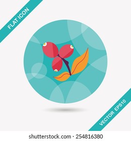 coffee fruit flat icon with long shadow,eps10