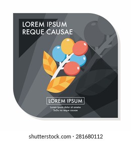coffee fruit flat icon with long shadow,eps10
