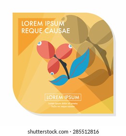 coffee fruit flat icon with long shadow,eps10
