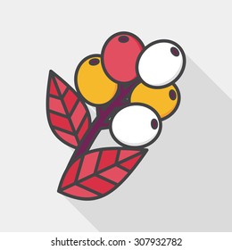 coffee fruit flat icon with long shadow,eps10