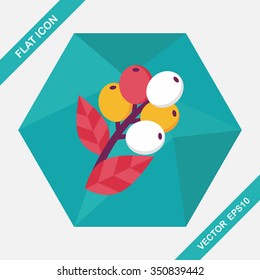 coffee fruit flat icon with long shadow,eps10