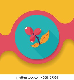 coffee fruit flat icon with long shadow,eps10