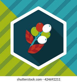 coffee fruit flat icon with long shadow,eps10