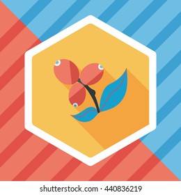 coffee fruit flat icon with long shadow,eps10