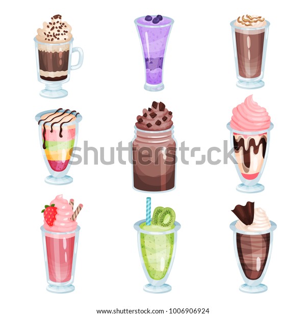 Coffee Fruit Smoothie Set Refreshment Beverage Stock Vector (Royalty Free) 1006906924 Shutterstock