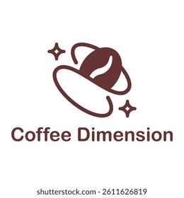 coffee galaxy dimension flat minimalist logo design