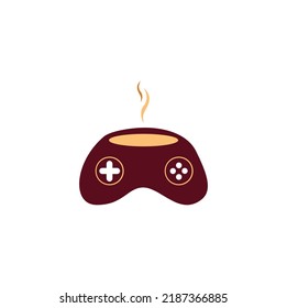 Coffee game logo design vector 