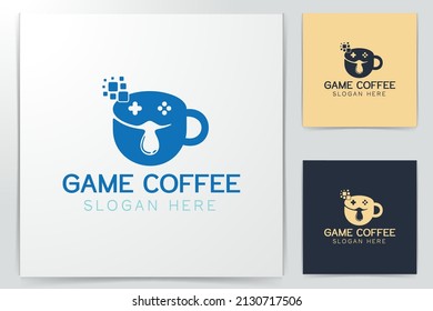 Coffee Game Logo Designs Inspiration, Vector Illustration