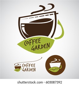 Coffee garden logo concept - vector illustration