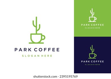 coffee garden logo design, or cactus flowers with a cup of coffee