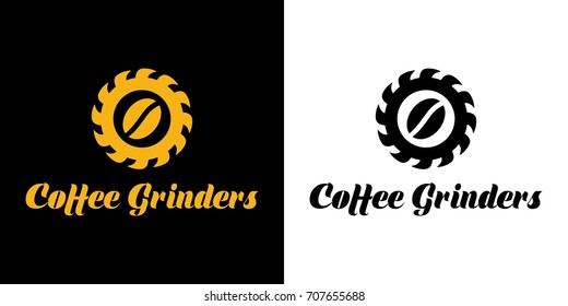 Coffee and gear. Coffee grinder logo
