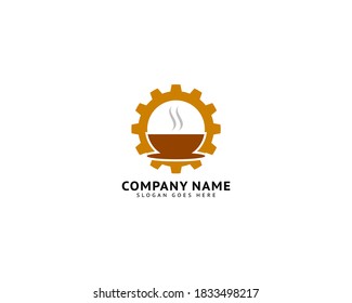 Coffee Gear Logo Design Template