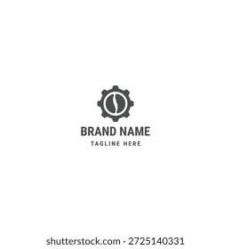 Coffee and gear logo icon design template
