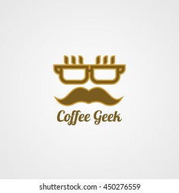 Coffee Geek Design Logo Template