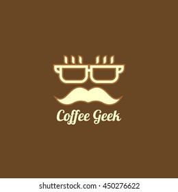 Coffee Geek Design Logo Template