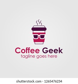 Coffee Geek Logo Template Design