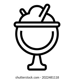 Coffee gelato icon outline vector. Icecream dessert. Chocolate gelato
