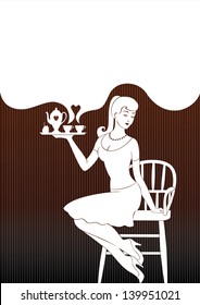 Coffee girl vector illustration