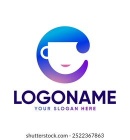  Coffee Girl Vector Logo Design