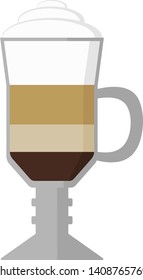 Coffee glace flat illustration on white