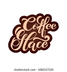 Coffee glace logo. Types of coffee. Handwritten lettering design elements. Template and concept for cafe, menu, coffee house, shop advertising, coffee shop. Vector illustration.