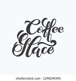 Coffee glace logo. Types of coffee. Handwritten lettering design elements. Template and concept for cafe, menu, coffee house, shop advertising, coffee shop.