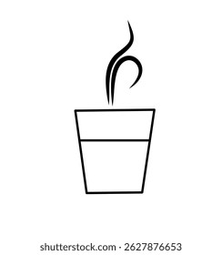 Plantilla de diseño de icono de vidrio de café en blanco